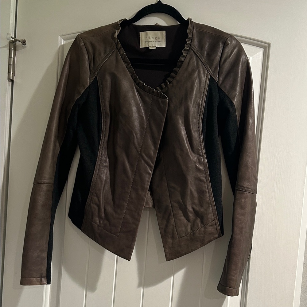 Hinge Dark Brown Leather Jacket